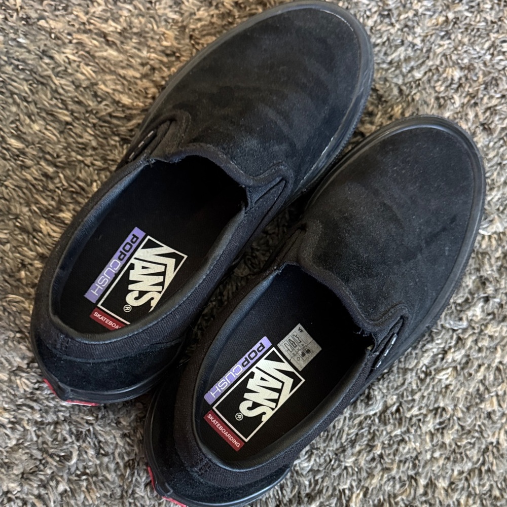 Vans Men's Classic Black Slip-On Loafers Popcush